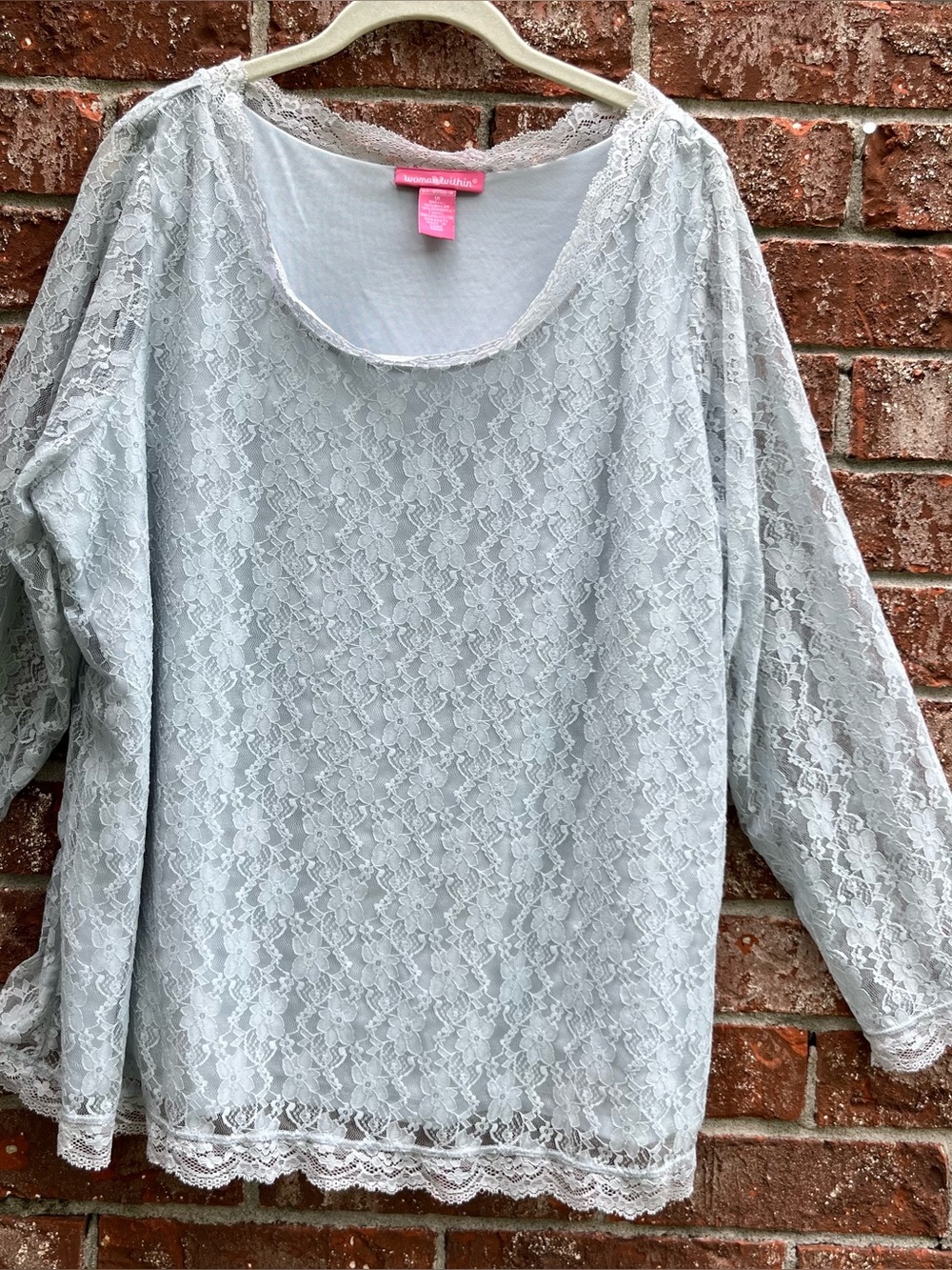 Woman within top lace long sleeve blouse Sz 1X